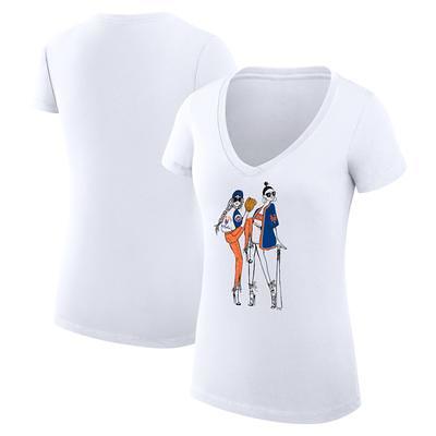 New York Mets G-III 4Her by Carl Banks Women's Baseball V-Neck Fitted T- Shirt - Heather Gray