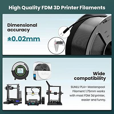  SUNLU 3D Printer Filament PLA Plus 1.75mm 2KG, SUNLU Neatly  Wound PLA Filament 1.75mm PRO, PLA+ Filament for Most FDM 3D Printer,  Dimensional Accuracy +/- 0.02 mm, 1 kg Spool, 2