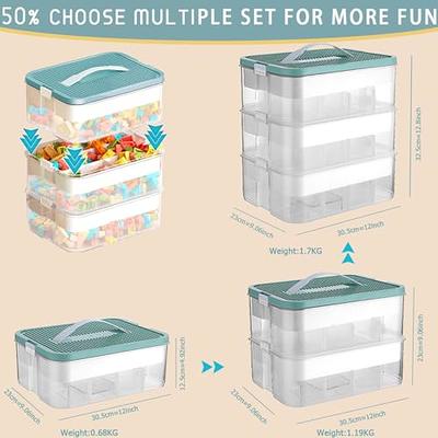 BTSKY Stack & Carry Box, Clear Plastic Storage Container Stackable