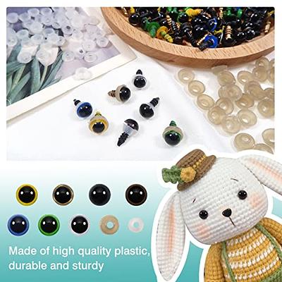 TOAOB 140pcs 8mm Colorful Plastic Safety Eyes Craft Eyes with Washers for  Stuffed Animals Amigurumis Crochet Bears Dolls Making