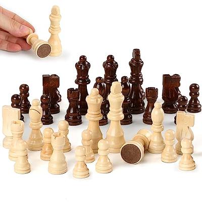 Large Chess Piece Set Wood, Large Wooden Chess Pieces