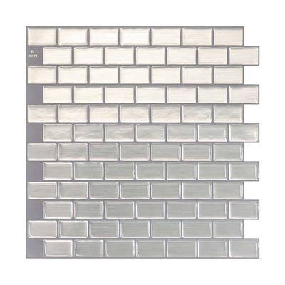 clevermosaics Peel and Stick White Marble Background Mosaic Tile Backsplash (10tiles/set)