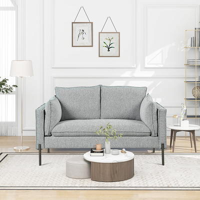 Aiho Modern Comfort Backrest Loveseat Sofa with Sturdy Wood Legs