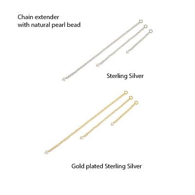 Sterling Silver Necklace Extender, 3MM Strong Durable Sterling Silver Chain  Extenders, White Gold Plated S925 Silver Necklace Bracelet Anklet