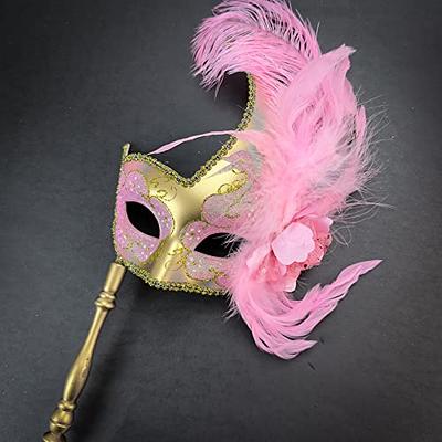 Burlesque Feather Masquerade Mask Mardi Gras Lace Masks for Women Costume  Peacock Feather Masks Venetian Brocade Mask (Gold Black) - Yahoo Shopping