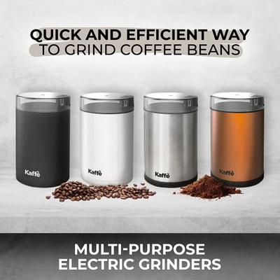 Kaffe Coffee Grinder Electric. Best Coffee Grinders for Home Use. (14 Cup)  Easy On/Off w/Cleaning Brush Included. White