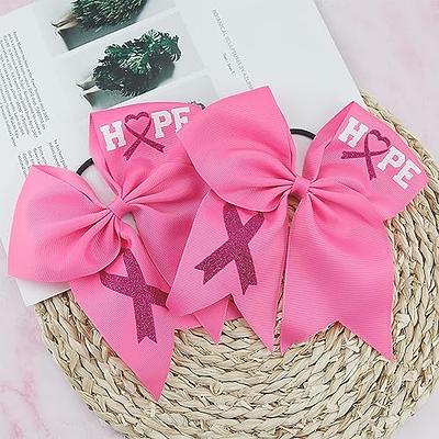 Fundraising for A Cause 25 Pink Ribbon Hair Bows, Breast Cancer Ribbon Pony Tail Holder Wholesale