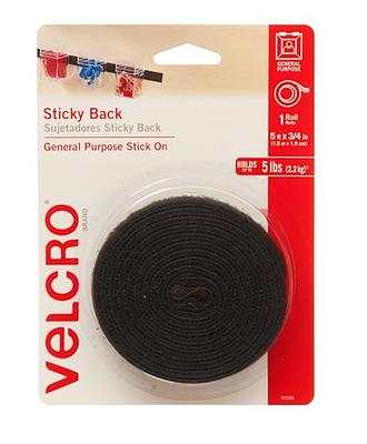 Velcro 0.75W x 360L Sticky Back Hook & Loop Fastener, White