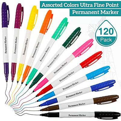 Shuttle Art 30 Colors Permanent Markers, Fine Point, Assorted Colors, Works  on Plastic,Wood,Stone,Metal and Glass for Kids Adult Coloring Doodling