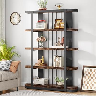 LINSY HOME 68in 5 Tier Bookshelf, Tall Narrow Bookcase Shelf Storage  Organizer, Modern Book Shelf for Bedroom, Living Room and Home Office,White  Oak