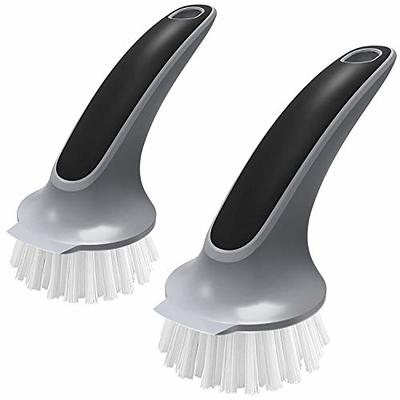 MR.Siga Soap Dispensing Palm Brush, Kitchen Brush for Dish Pot Pan Sink  Cleaning, Pack of 2 