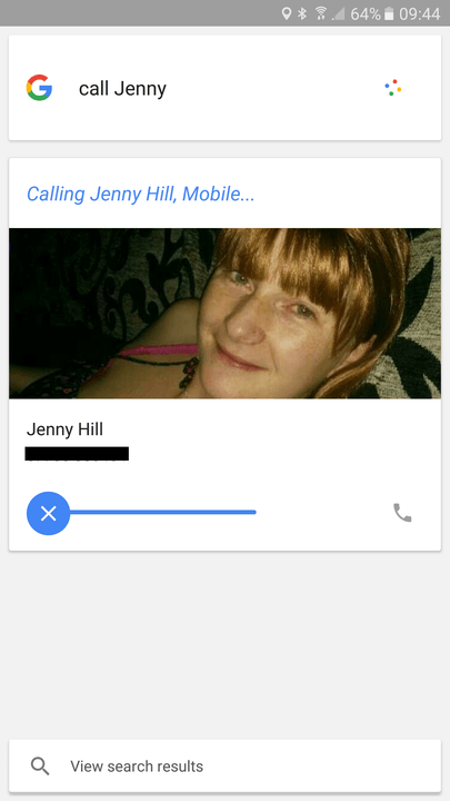 Google Now call