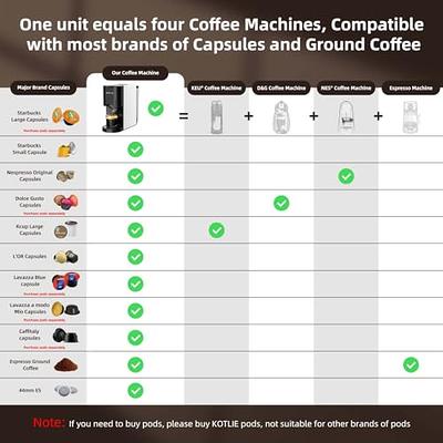  KOTLIE Nespresso Coffee Maker, 3 in 1 Espresso Machine