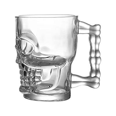 Circle Glass Smoke Skeleton Skull Mug, 2-Pack