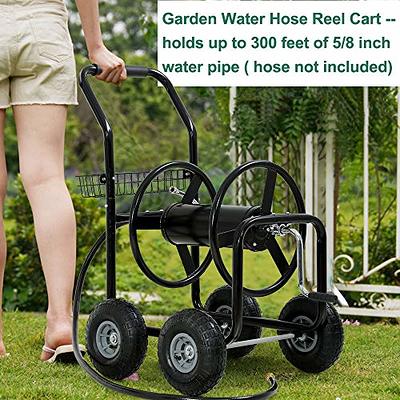 VEVOR VEVOR Hose Reel Cart, Hold Up to 175 ft of 5/8'' Hose (Hose Not  Included), Garden Water Hose Carts Mobile Tools with Wheels, Heavy Duty  Powder-coated Steel Outdoor Planting for Garden