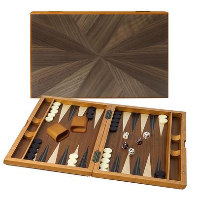 Legacy Deluxe Wooden Backgammon Classic 2-Player Original Board Game Set  with Cups and Dice, for Kids and Adults Aged 8 and Up