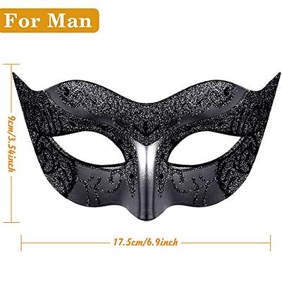 SIQUK Couple Masquerade Masks Sequins Venetian Party Plastic Halloween  Costume Rhinestone Mardi Gras Mask for Women and Men, Black - Yahoo Shopping