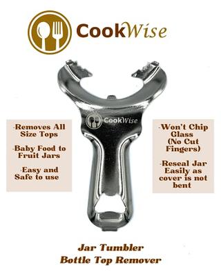 Cookwise Mason jar opener no lid dents or damage multi-purpose easy twist  manual handheld top remover utensil made for lifetime