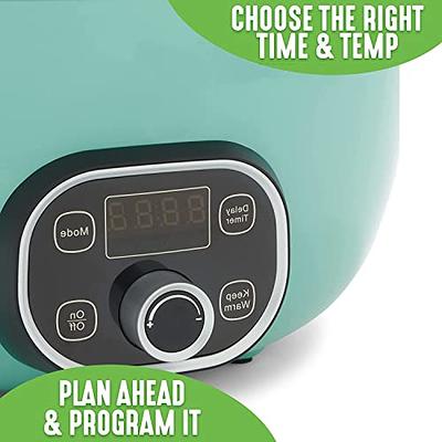 6-Quart Nonstick Electric Slow Cooker - Programmable Ceramic Slow Cookers  with Digital Timer, Removable Lid and Pot, Dishwasher Safe Parts, Turquoise  - Yahoo Shopping