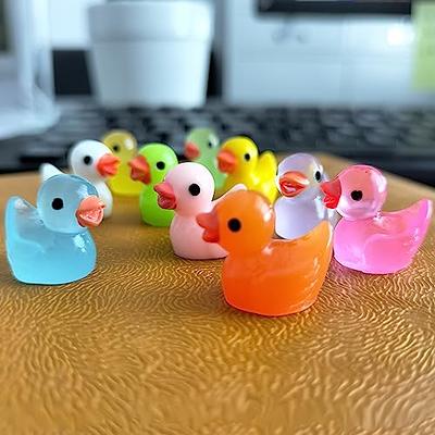 100pcs Mini Resin Duck Toys, Miniature Figures Fairy Garden Tiny