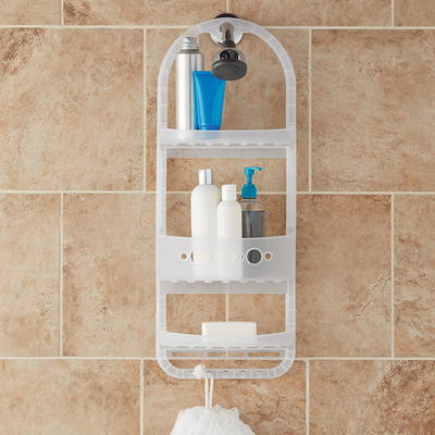 Mainstays Portable Shower Caddy Frosty Plastic