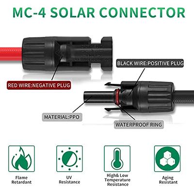 20 ft. 10 AWG Solar Panel Extension Cable with Male and Female Connectors