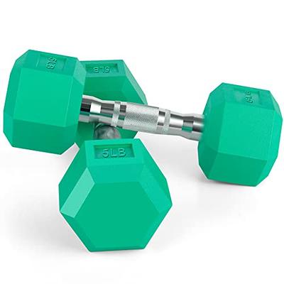 5lb Rubber Hex Pair of Dumbbells RHDB-005 | Marcy