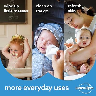 WaterWipes Plastic-Free Original Baby Wipes, 99.9% Water Based Wipes,  Unscented & Hypoallergenic for Sensitive Skin, 540 Count (9 packs),  Packaging May Vary