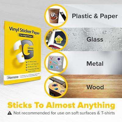 Printable Vinyl Sticker Paper Inkjet Glossy 50 sheets