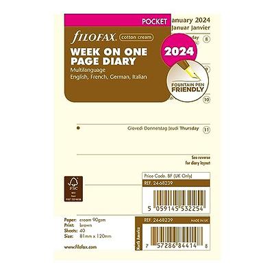 Filofax 2024 Mini One Day on A Page with Appointments Planner - Cotton Cream Multilanguage