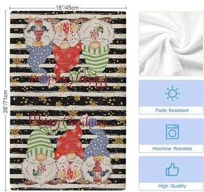 Christmas Kitchen Towels Gnome Gold Snowflake Christmas Dish Towel  Microfiber Absorbent Washable Black Stripes Hand Towels Tea Towel Cleaning  Cloth for Seasonal Winter Decoration Kitchen Bahtroom - Yahoo Shopping