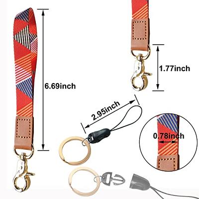 Fashion Rhinestone Wristlet Lanyard Strap Keychain - Leopard