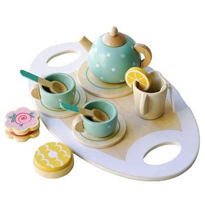 Wooden Tea Party Set for Little Girls Toys, Pretend Play Kids Tea Set for  Toddlers Wood Toys, Wooden Play Food Kitchen Accessories Sets for Kid -  Yahoo Shopping