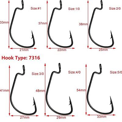 Weighted Hooks for Soft Plastics, 30Pcs Saltwater Swimbait Hook Weighted  Extra Wide Gap Hooks Weedless Offset Worm Hooks Soft Plastic Hook