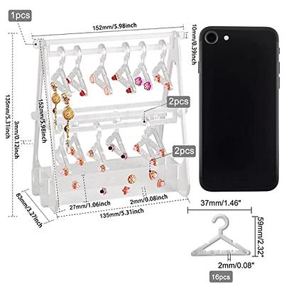 YumSur Earring Organizer Holder Rack With Mini Hangers, Clear Acrylic  Jewelry Earring Holder With 16 Coat Hangers, Transparent Jewelry Display  Stand for Women Girls - Yahoo Shopping