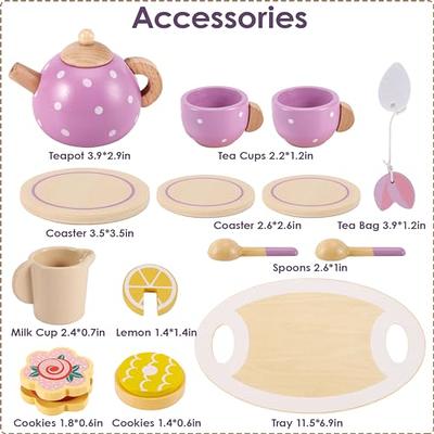 BUYGER Wooden Tea Party Set for Toddler Little Girls 3-5 with Teapot Tea Cup  Set Wooden Play Food Toy Kitchen Accessories for Kids Girls Children Boys  Toddler - Yahoo Shopping