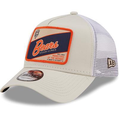 New Era Chicago Bears White/Navy Striped A-Frame 9FIFTY Trucker Snapback Hat