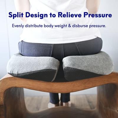 Ortho Cushion Ergonomic Seat Cushion for Long Sitting Hours on Office/Home  Chair, Car, Wheelchair - Extra-Dense Memory Foam for Hip, Tailbone, Coccyx