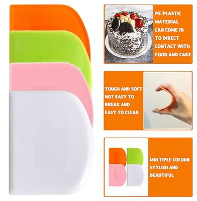 2 Piece Dough Scraper Bowl Scraper Bread Cream Cake Pizza Cutter Bench  Scraper-food Safety Flexible Plastic Multi-function Kitchen Scraper, White,  Gre