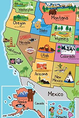  USA Map for Kids - Laminated - United States Wall