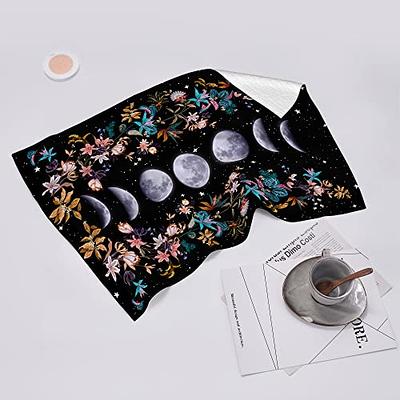 Bapcoku Witchy Black Kitchen Dish Towels Luna Moon Phases Boho