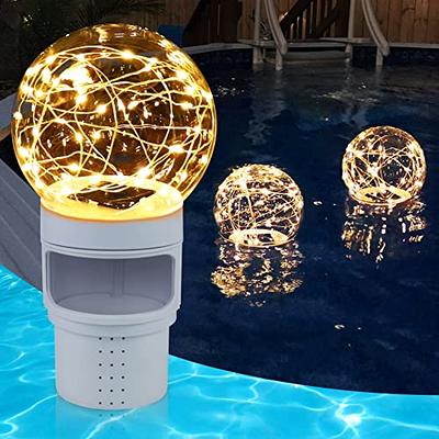 DeeprBlu Pool Chlorine Floater with Solar Ball Light, Floating