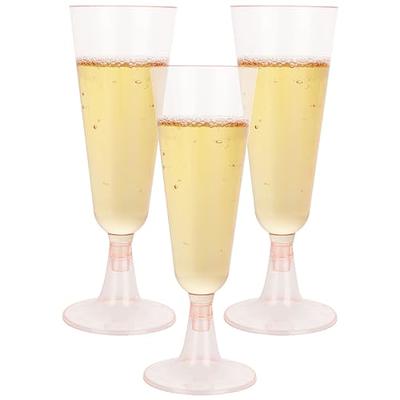 Munfix 100 Pack Plastic Champagne Flutes 5 Oz Clear Plastic Toasting  Glasses Disposable Wedding Thanksgiving Party Cocktail Cups