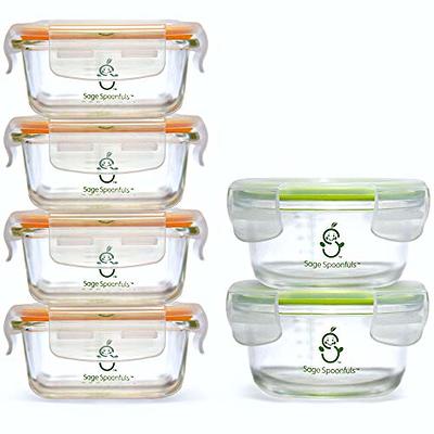VITEVER 8 Pack Glass Baby Food Storage Containers, 4 oz Baby Food Jars with  Plastic Lids, Small Baby Food Maker, Reusable Infant Freezer Container