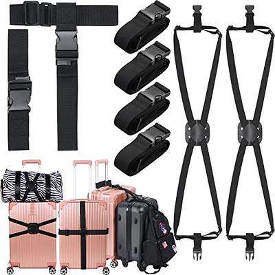 3 Elastic Luggage Strap With Double Hooks, Retractable Luggage