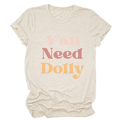 Dolly Graphic Tee for Women Casual Summer Short Sleeve Tops Band