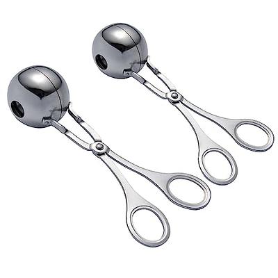 Meat Baller, 2 PCS None-Stick Meatball Maker with Detachable Anti-Slip  Handles, Stainless Steel Meat Baller Tongs, Cake Pop, Ice Tongs, Cookie  Dough