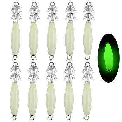 10pcs Luminous Squid Jig Hooks Fluorescent Cuttlefish Sleeve