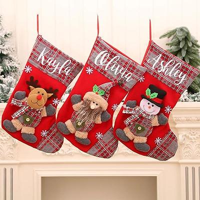 Christmas Stockings Large Xmas Stockings Decorations, Santa, Snowman,  Reindeer Hanging Ornament For Christmas Tree, Christmas Decorations For  Family H