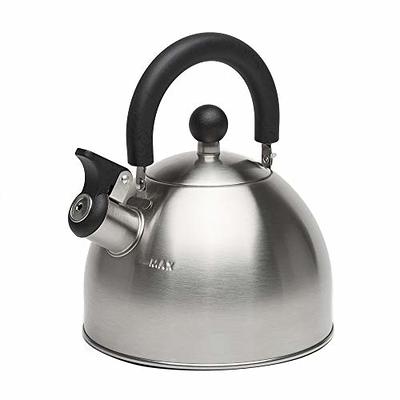 Primula Stewart Whistling Stovetop Tea Kettle Food Grade Stainless Steel,  Hot Water Fast to Boil, Cool Touch Folding, 1.5-Quart, Brushed with Black  Handle - Yahoo Shopping